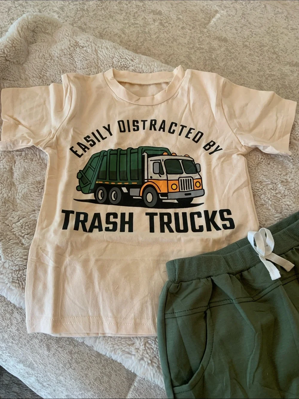 Trash Truck toddler short set